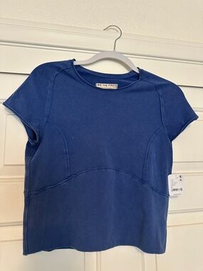 Free People cropped Cap Sleeve Tee